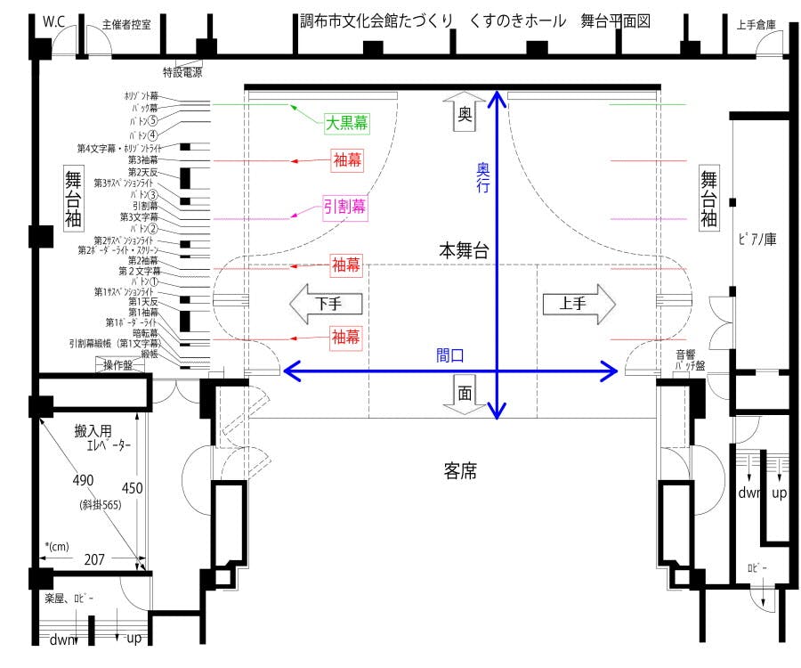 くすのきホール平面図