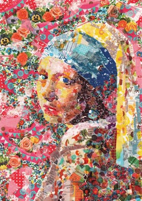 マスキングテープでつくられた真珠の耳飾りの少女